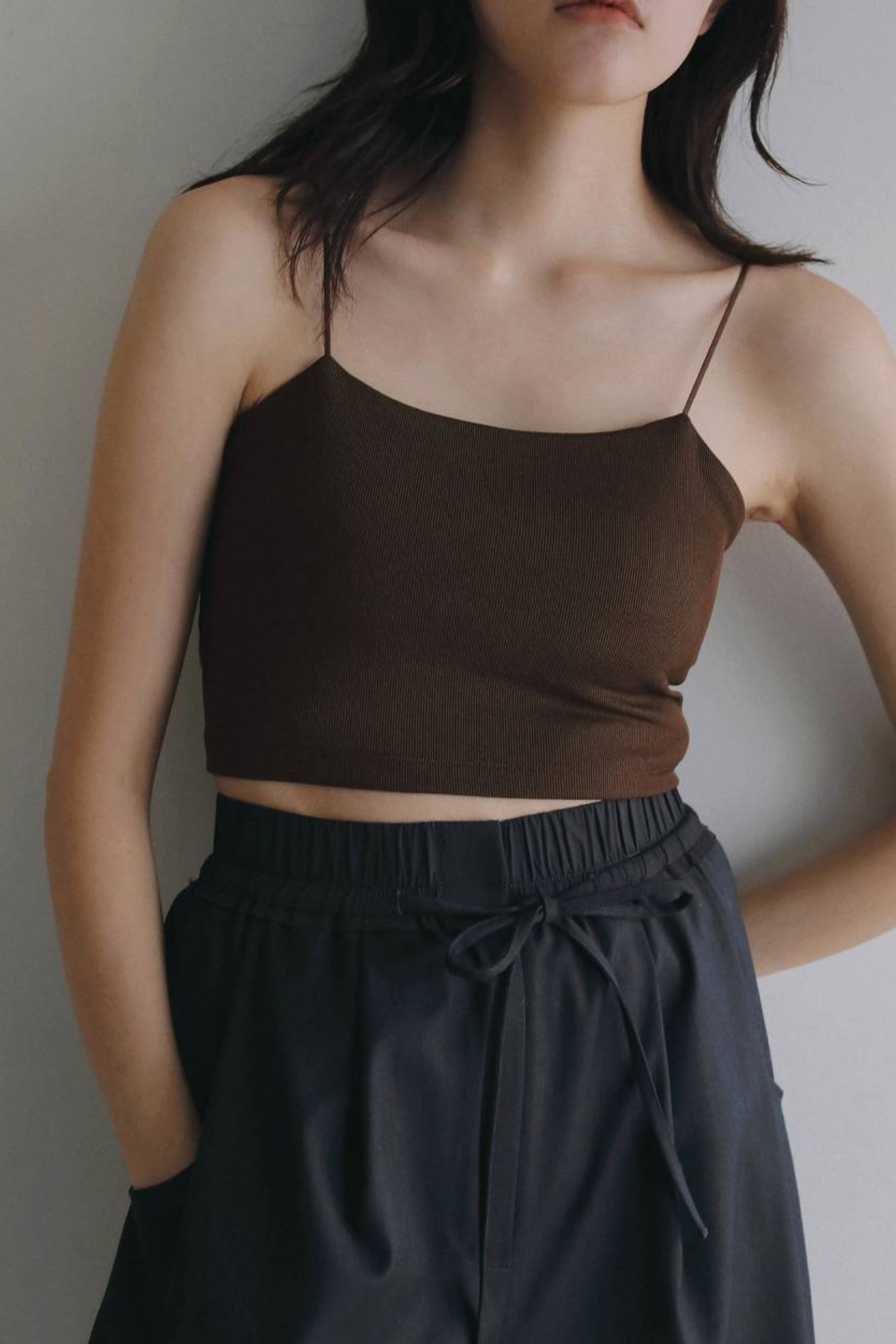 ànuke Padin Half Camisole パッドインハーフキャミソール Brown