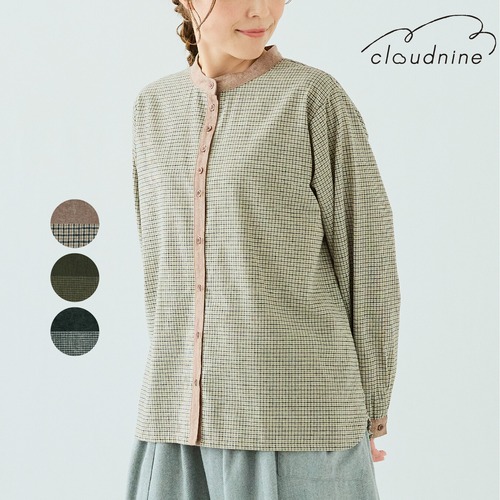 【2025 新作】チェック切替の前開きブラウス フランネル 秋映え 前開き仕様 羽織り 日よけ対策 冷房対策