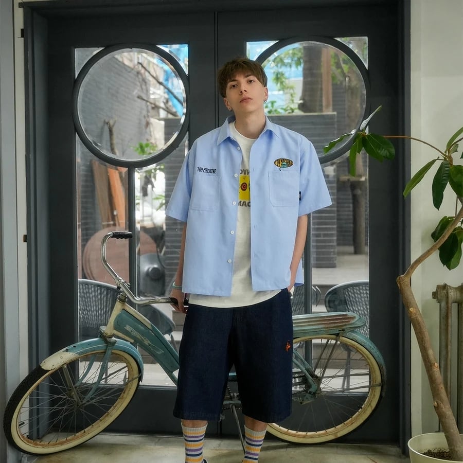 TOYMACHINE 】HELLO SECT STRIPE WORK SHIRTS トイマシーン 半袖シャツ