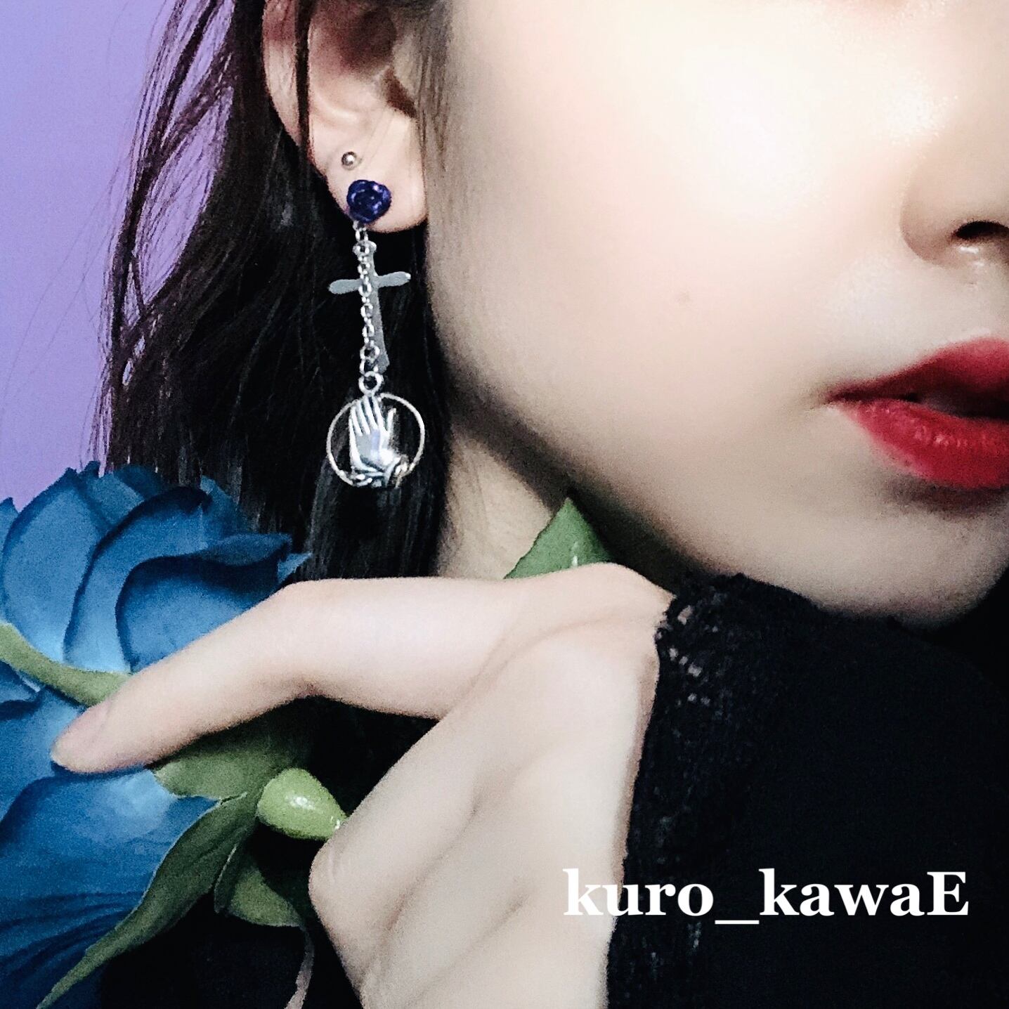 祈る手とクロスのピアス 】プレイングハンド praying hand ロザリオ
