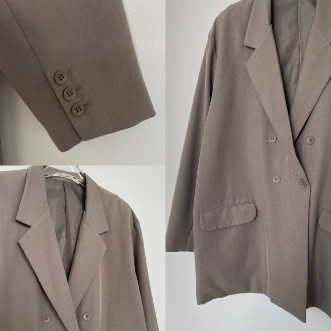 ダブルオーバーテーラードJK/グレージュ