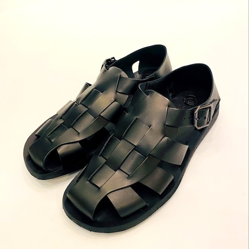 EDER SHOES Leather Sandal Orazio　Nero