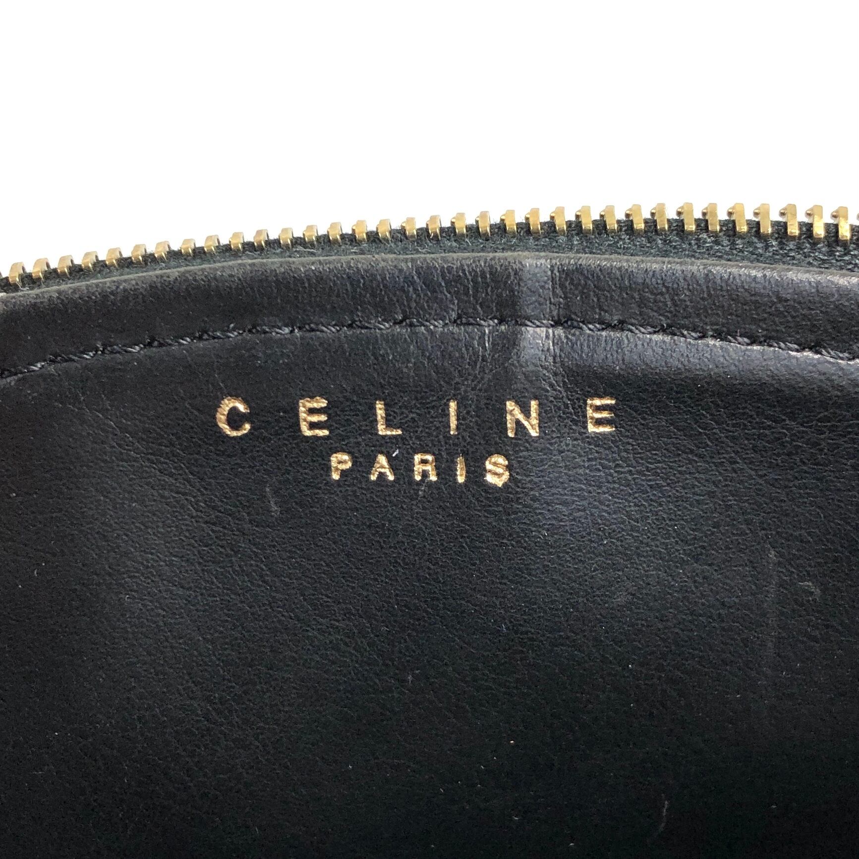 CELINE セリーヌ マカダム ポーチ ブラック ブラゾン型押し PVC レザー