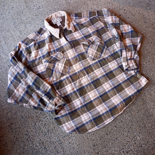 ハーフジップ フランネルシャツ used [202018]