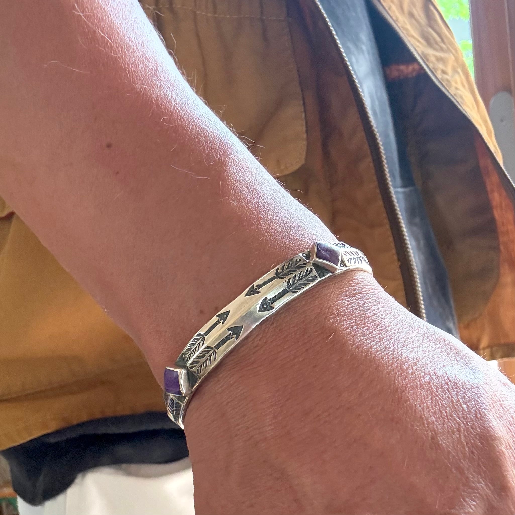 Jesse Robbins “Size L” Coin Silver Bracelet インディアンジュエリー