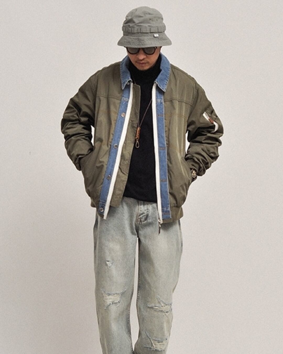 Denim Switch MA-1 Jacket x00803 | XPOSE