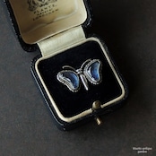 アンティークジュエリー シルバー モルフォ蝶 タイニーブローチ(バタフライタイプ)