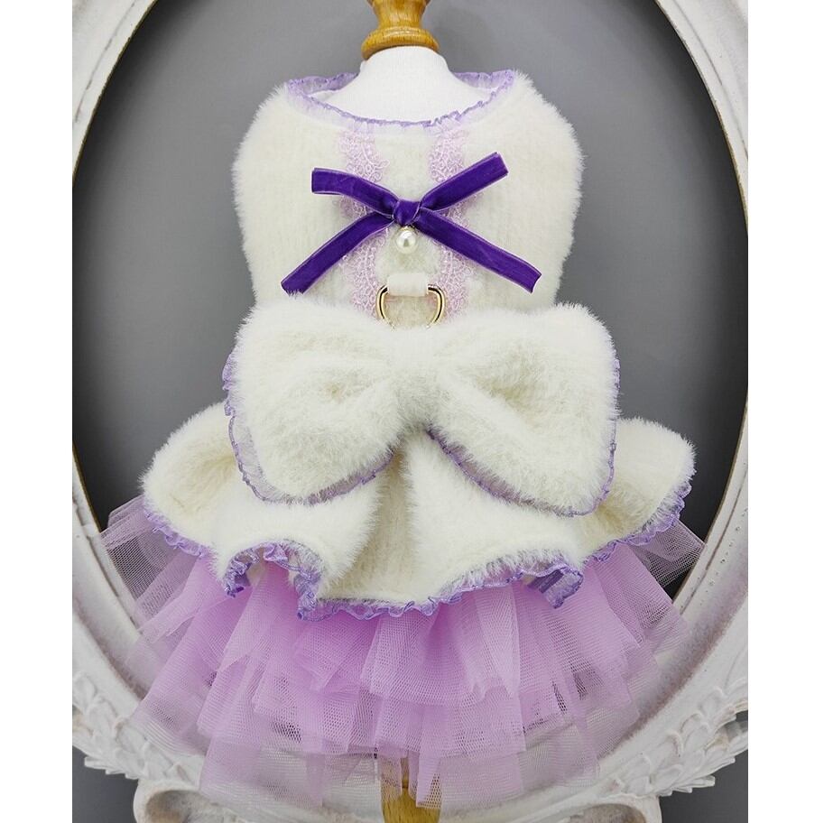 大型犬もOK ふわもこ冬用コートワンピース