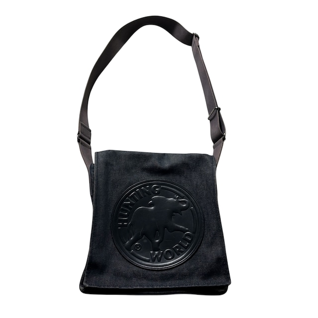 HUNTING WORLD denim flap shoulder bag