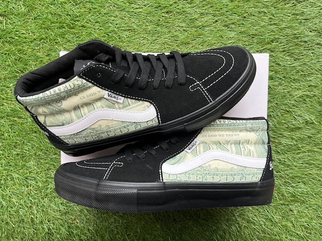 Supreme × VANS DOLLAR SKATE GROSSO MID BLACK 27cm 42890