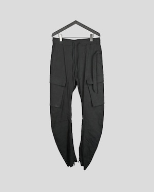 ご予約限定品 / FLARED LINEN CARGO PANTS / BLK
