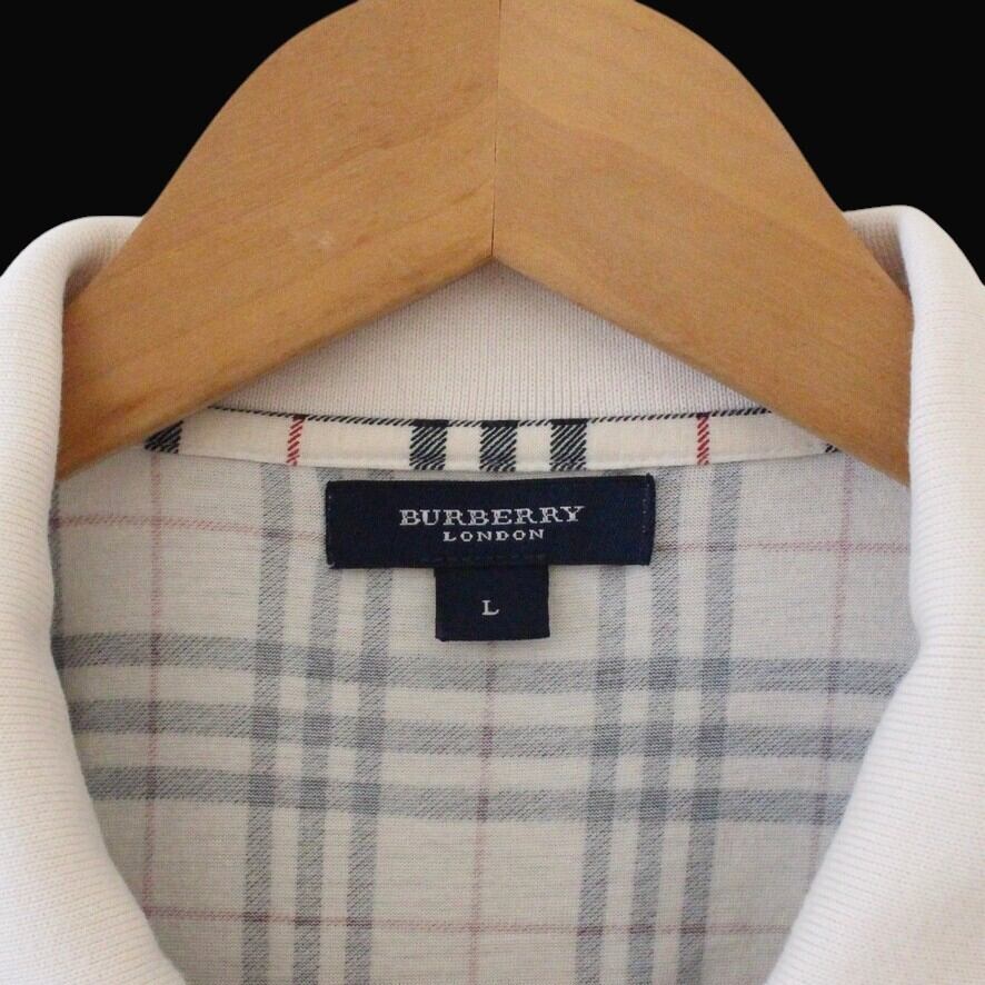 BURBERRY LONDON バーバリー ポロシャツ 香港製 白っぽいベージュ