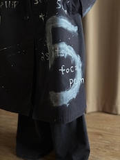 【RE:ART】hand paint remake soutien collar coat-4606-3