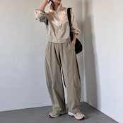 異素材切替スタンドカラーBZ/ライトベージュ