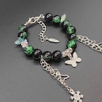 ディープグリーンの落ち着いたブレスレット(No.20)