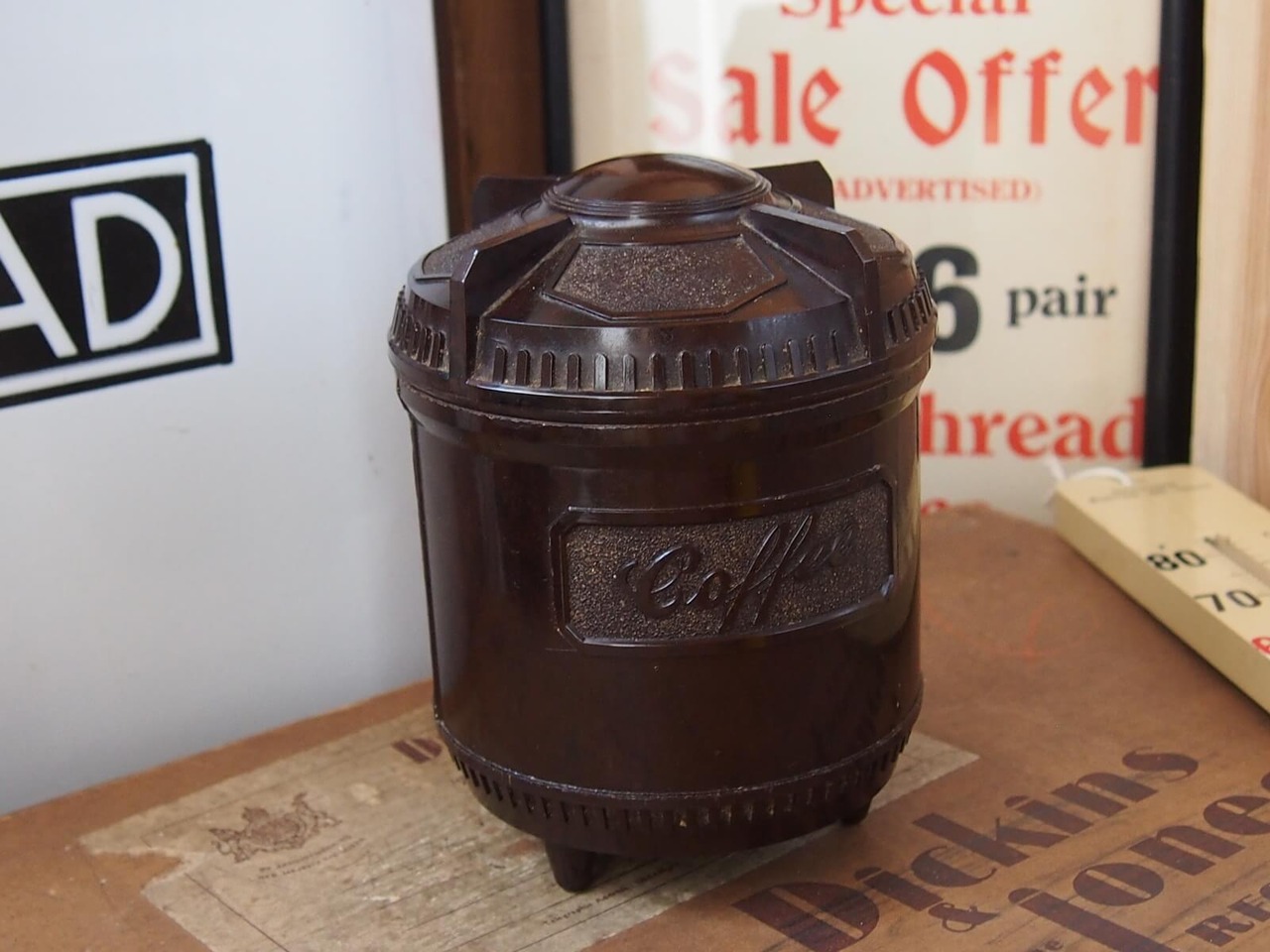 イギリスアンティーク　ベークライト製キャニスター　COFFEE CADDY