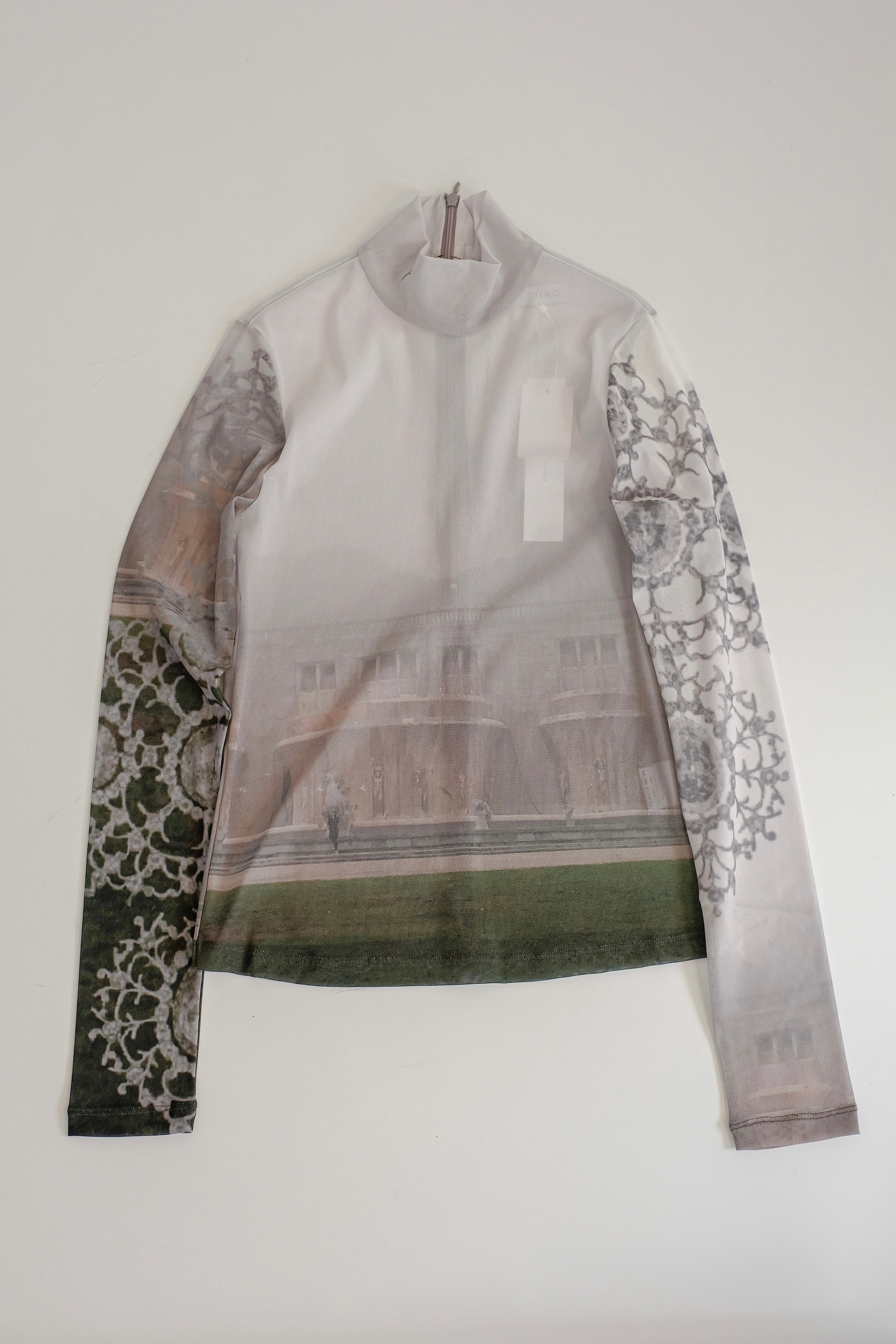YOHEI OHNO】Graphic Mesh Top | puzzle