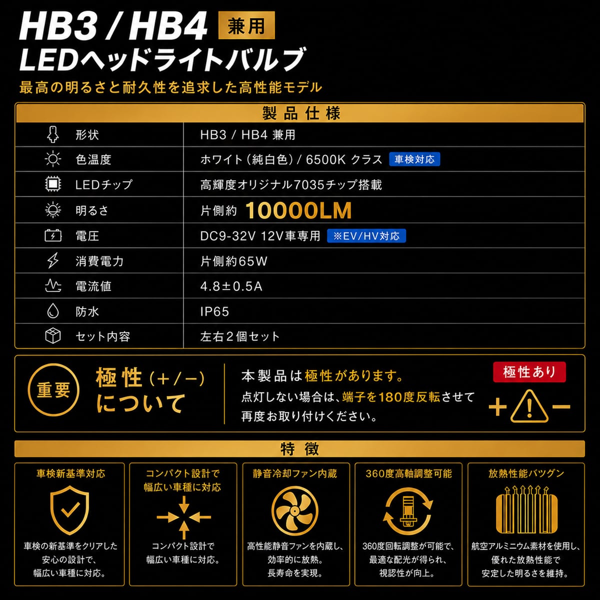 ウェイク LED ヘッドライト HB3 LA700S LA710S系 H26.12〜 ハイビーム