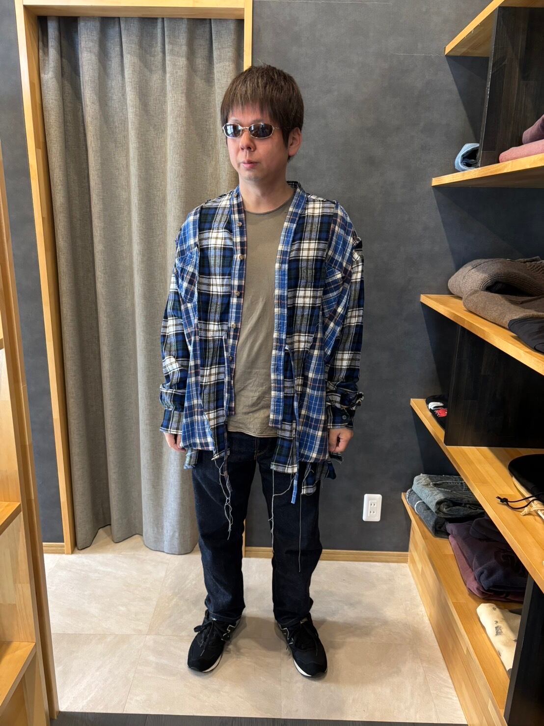 DISCOVERED ディスカバード】Docking Wide Nel Samue Shirt BLUE 1