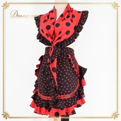 フラメンコ 衣装 MARINA FLAMENCA シージョ エプロン ブラック系 レッド系 赤 黒 水玉 ドット フリル ダンス パーティ 発表会 飾り 装飾 ドット柄 水玉柄 ダンス衣装 ステージ衣装 舞台衣装