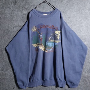 Sax blue embroidery design print sweatshirt