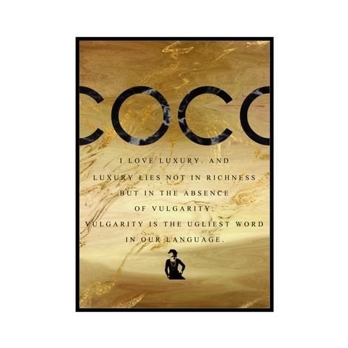 "COCO I LOVE LUXURY..." Black&Gold marble - COCOシリーズ [SD-000598] A4サイズ ポスター単品