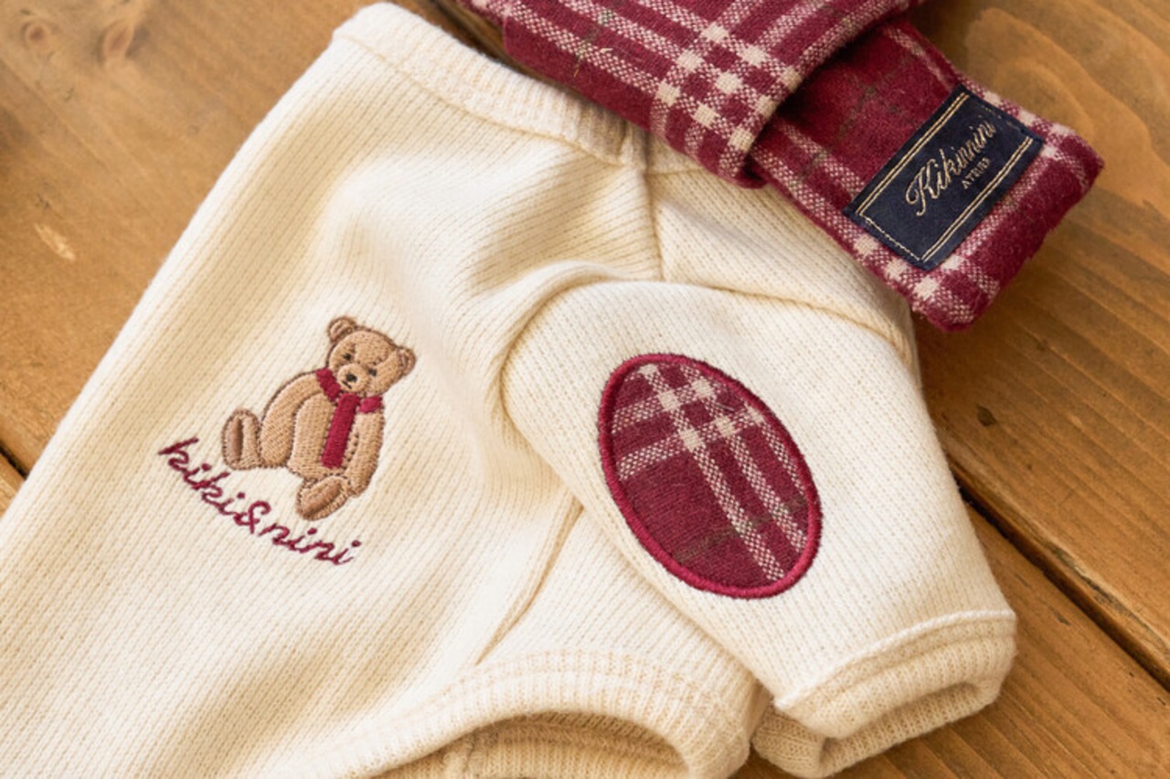 即納【kiki&nini】Brownie Classic Check Knit   (クリーム.グレー)