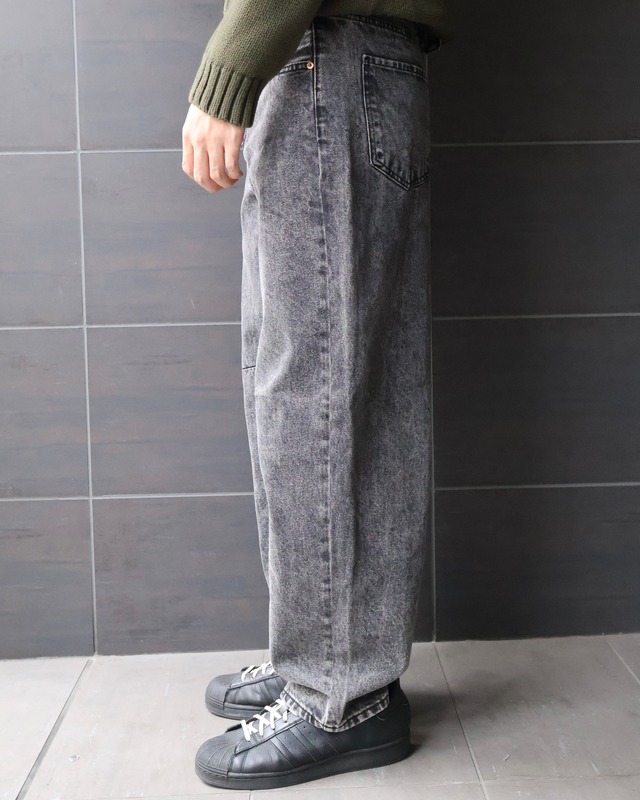 fade balloon denim pants