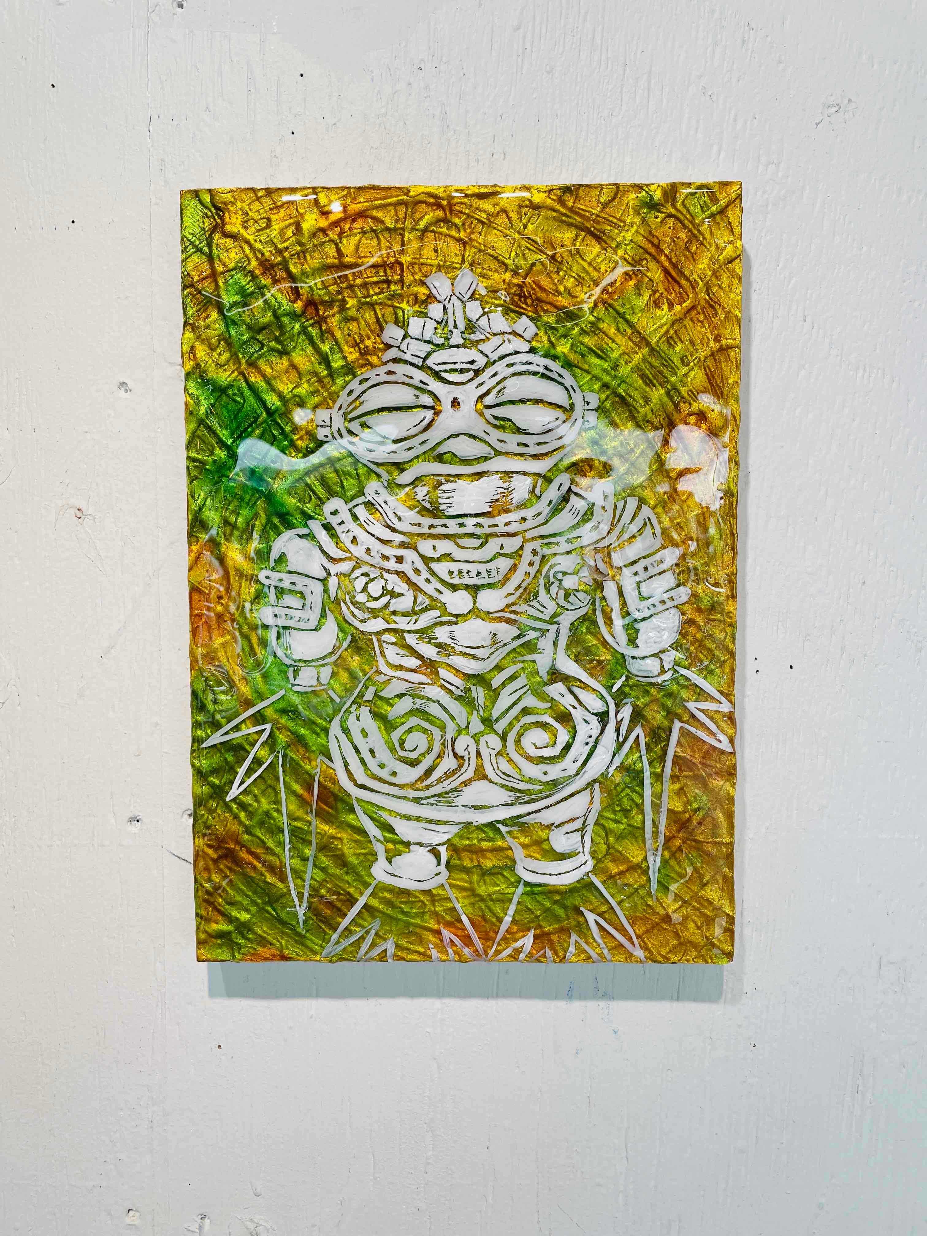 現代水墨画家 絵師白道「炎虎」直筆作品 真筆証明書付 高級額装 箱あり