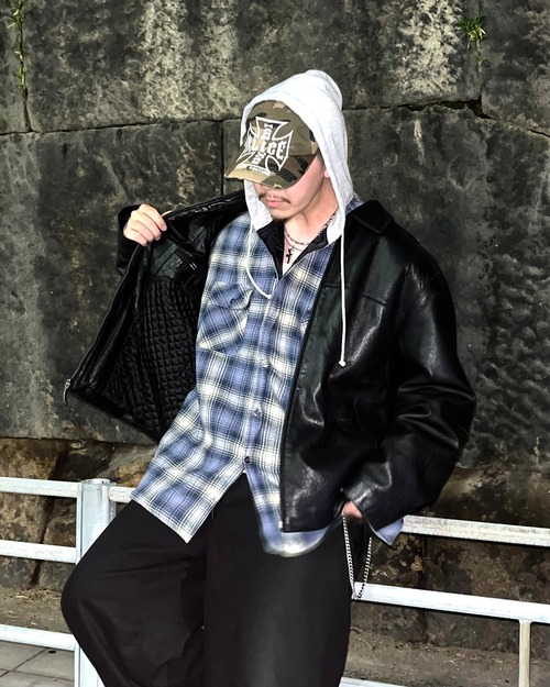 00s claiborne Quilting Lining Lamb Leather Jacket
