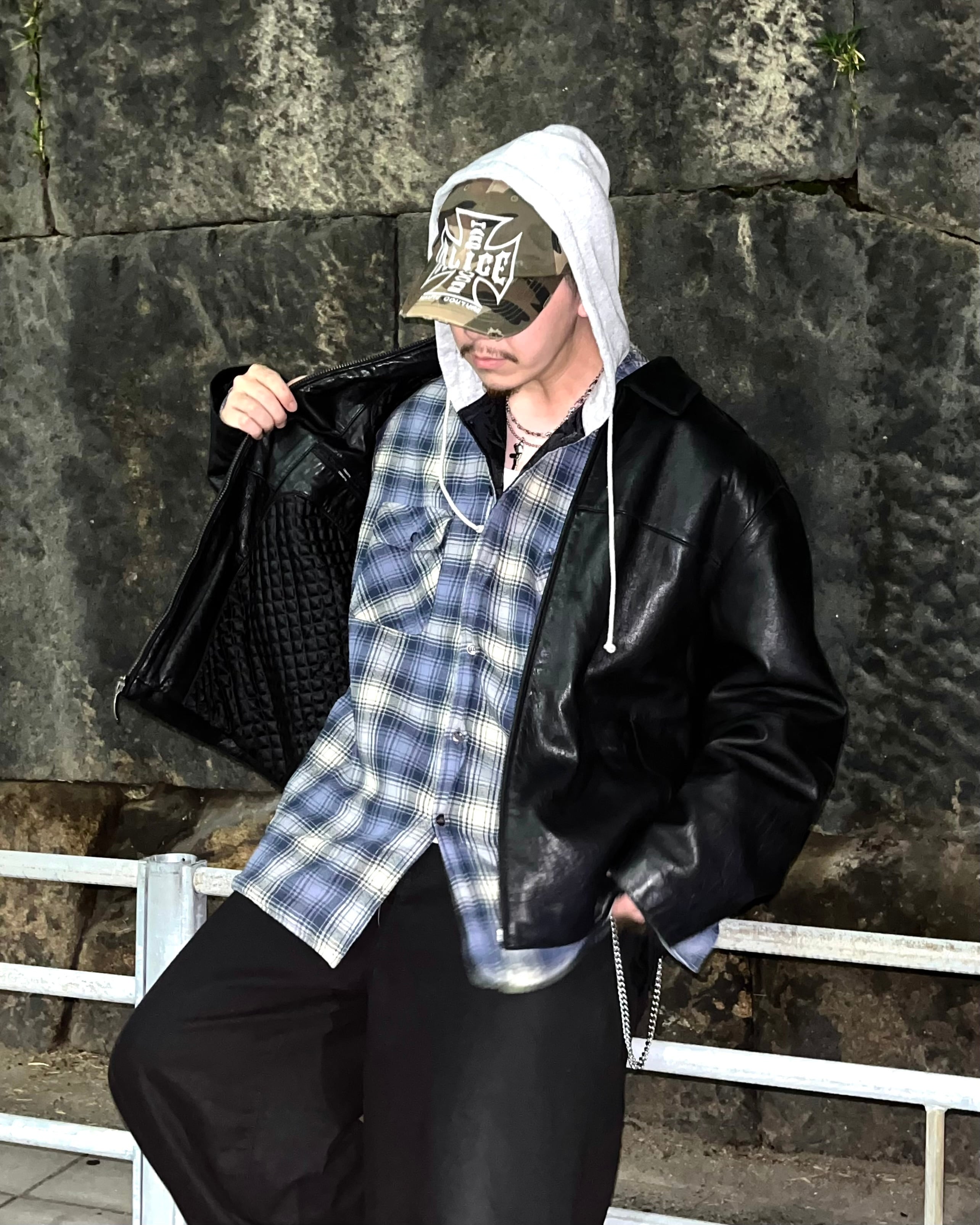 00s claiborne Quilting Lining Lamb Leather Jacket