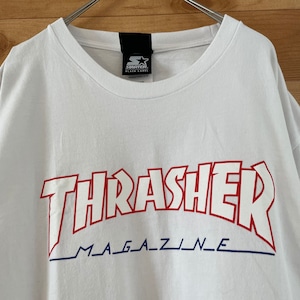 【THRASHER/STARTER】スラッシャー×スターター コラボ Tシャツ 半袖 ロゴ 刺繍 Lサイズ US古着 アメリカ古着