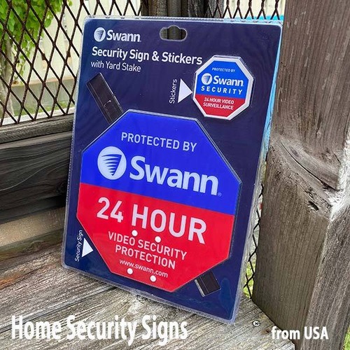 Swann Home Security Signs ホームセキュリティーサイン ステッカー付 防犯カメラ 24時間監視中 ディスプレイ アメリカ