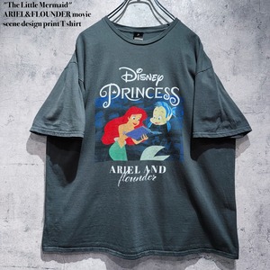 "The Little Mermaid"ARIEL&FLOUNDER movie scene design print T shirt