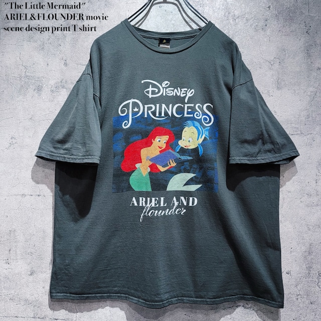"The Little Mermaid"ARIEL&FLOUNDER movie scene design print T shirt