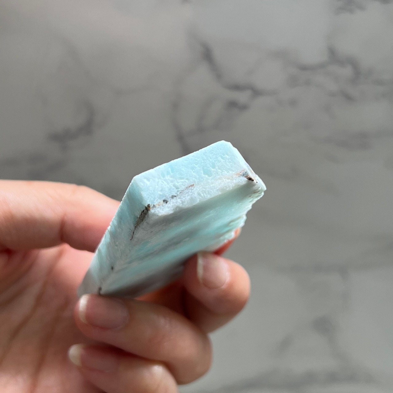 ラリマー原石スライス2*プレート*天然石インテリア*置き物*パワーストーン