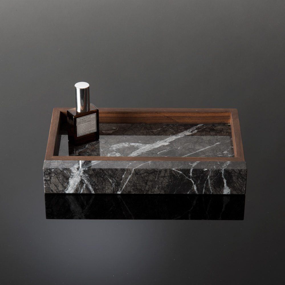 イタリア産大理石 ビンテージ トレイ・灰皿 トレイ250 -グレー | Shinabel