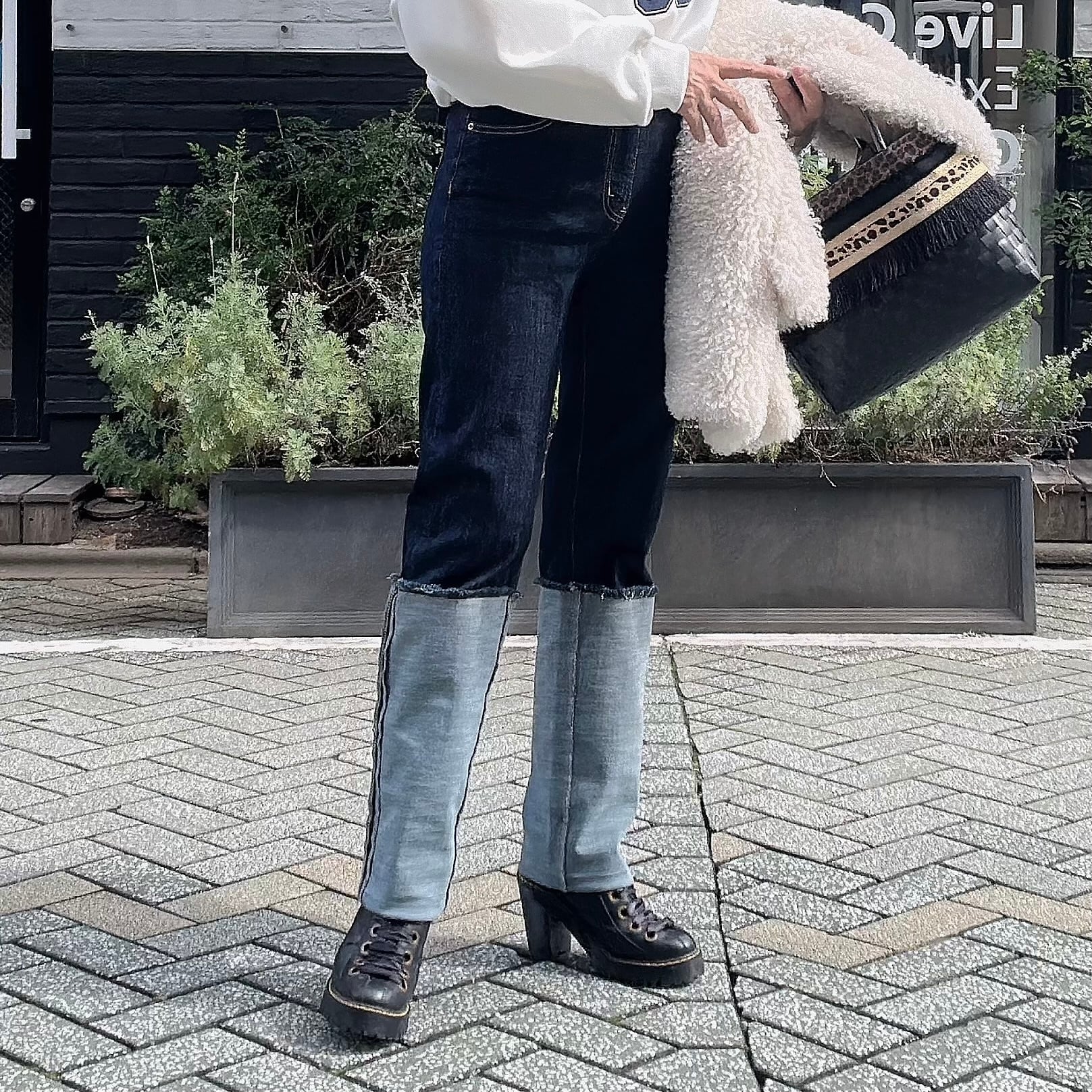 ワイドロールアップデニム