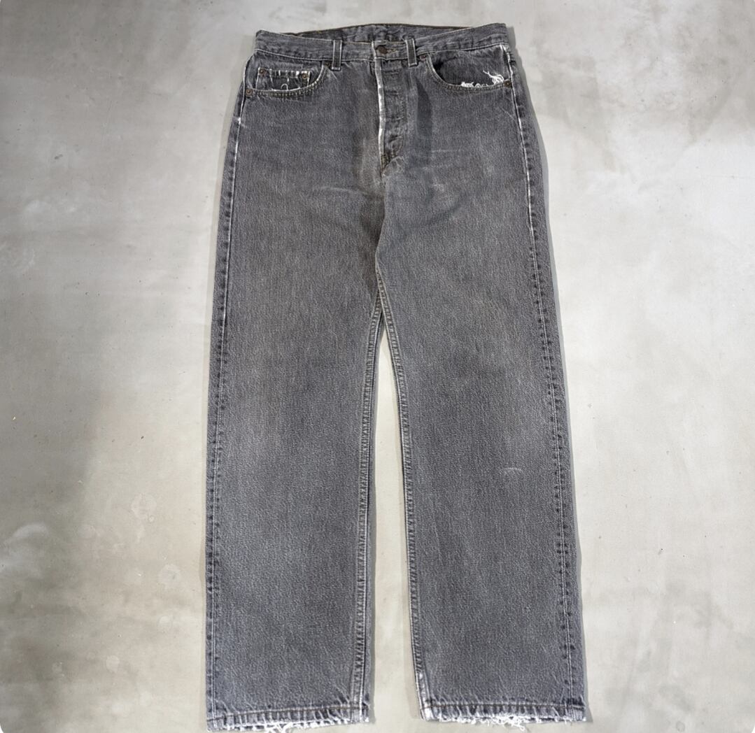 90s levis 501 先染め black denim pant Good color 小岩店