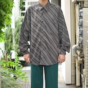 smooth cloth multi diagonal stripe shirt