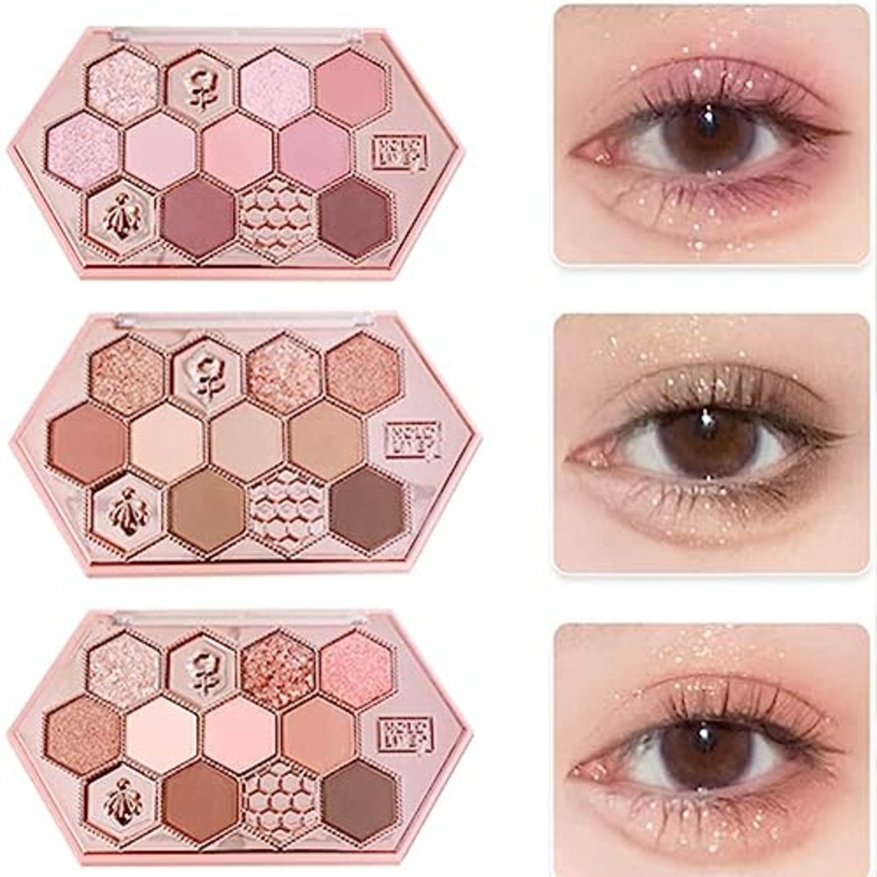 SNSアイシャドウ 可愛い 蜂の巣 12色メイクパレット アイシャドウ アイシャドウパレット 蜜糖茶粉 アイシャドー ins アイシャドウブラッシュデュアルユース防水 防汗 高発色 持続する アイシャドウ 10.8g （603#フォグブラウン）