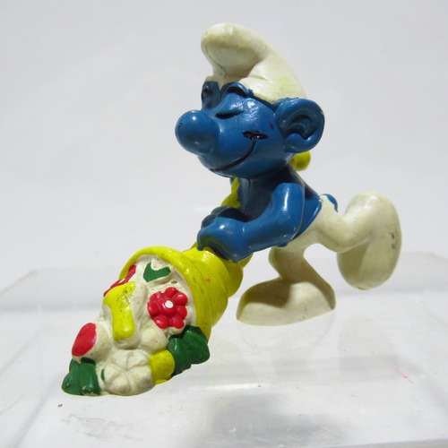 SMURFS　スマーフ　フラワーホーン　PVC フィギュア [&2]