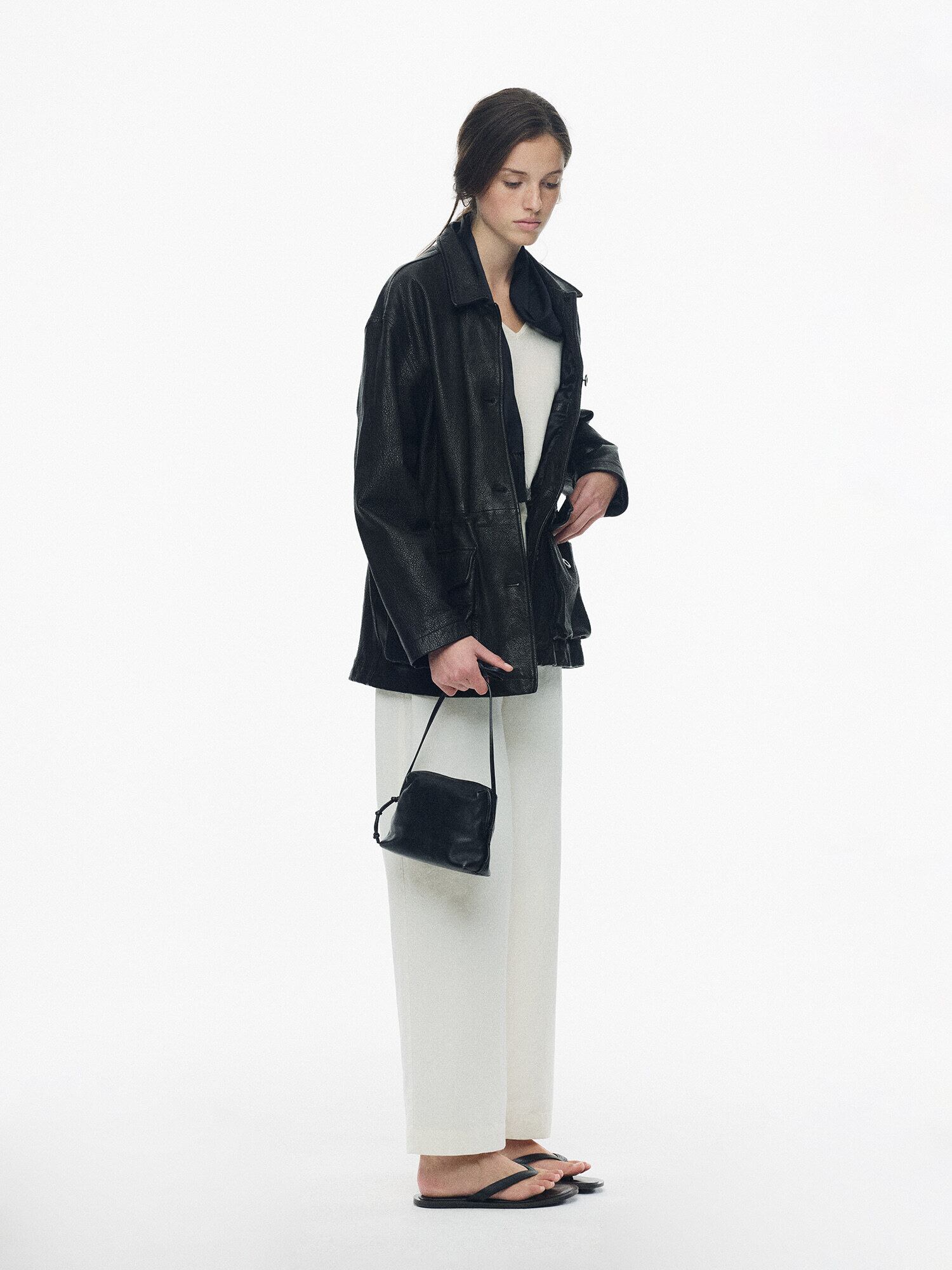 NOTHING WRITTEN] Arden leather jacket (Black, W) 正規品 韓国