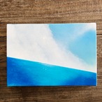 「終わらない季節」原画 夏×雲×水平線 青 空色 絵画 キャンバス 風景画 スプレーアート インテリアパネル