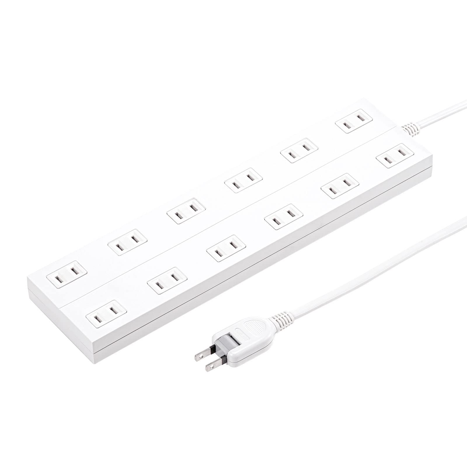 【努力特価】サンワサプライ(Sanwa Supply) 電源タップ 12個口・2P・1m 裏面マグネット ホコリ防止シャッター スイングプラグ ホワイト TAP-2312-1W