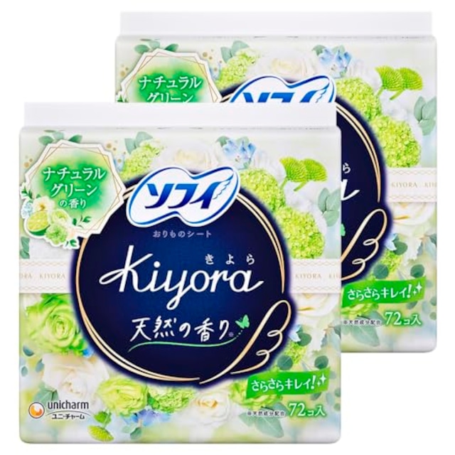 ソフィ Sofy  Kiyora ナチュラルグリーンの香り 72コ入×2個パック(unicharm Sofy)