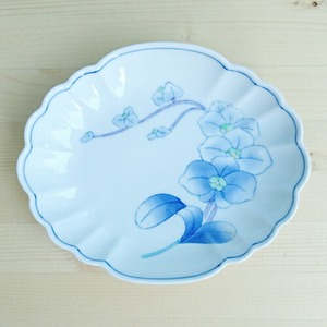 有田焼　胡蝶蘭　楕円菊型取皿 21-025