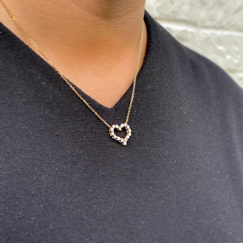 【ハート ネックレス】K10 ネックレス ペンダント 10金 K10 キュービック モアサナイト ネックレス 天然ダイヤモンド ネックレス ハート ネックレス ハート ペンダント