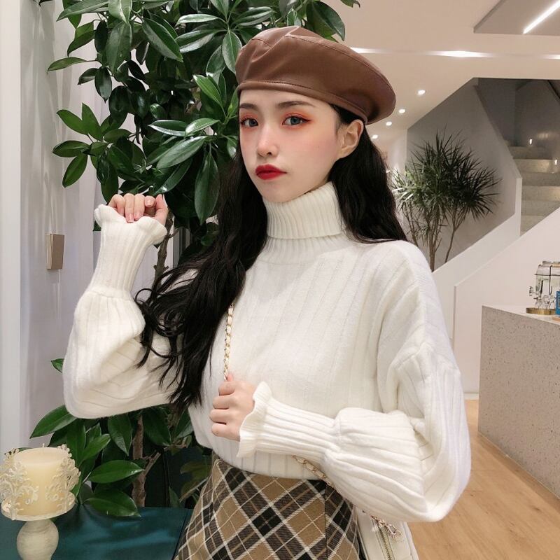 ホワイトセーター スプリングオータムスタンダードスタイル レトロ 春物 秋物 試着室76428902233