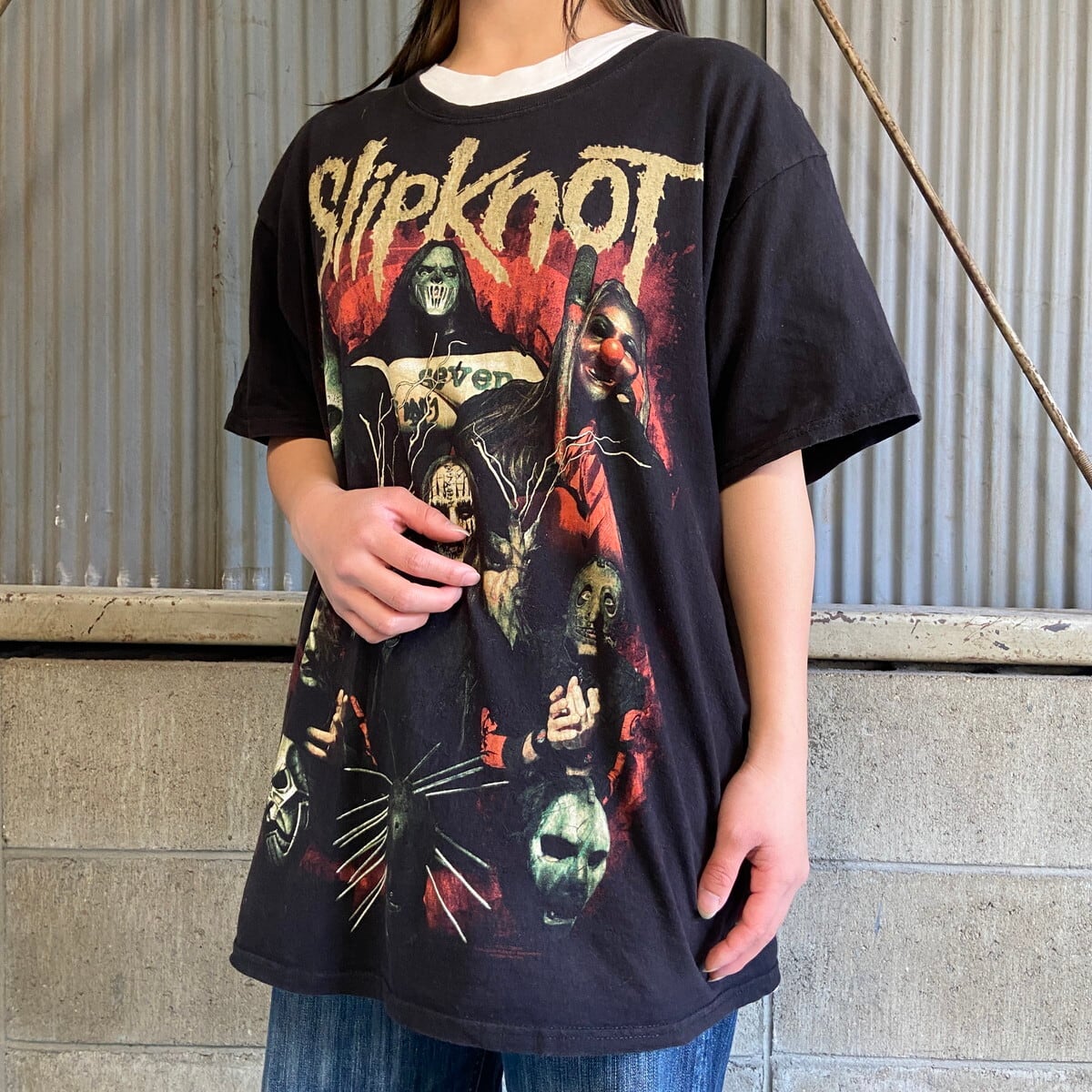 SLIPKNOT バンドTシャツ 両面プリント メンズL 古着 スリップノット バックプリント ブラック 黒【Tシャツ】 | cave  古着屋【公式】古着通販サイト